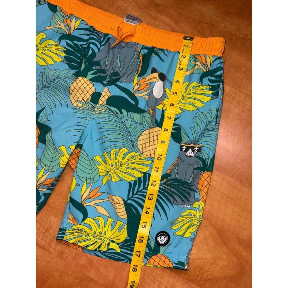Neff Kids XL Tropical Pineapple Sloth Toucan Swim Trunks Board Shorts